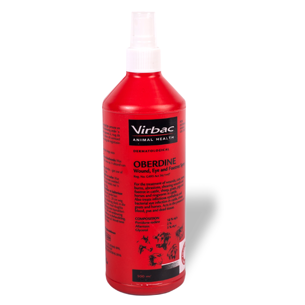 Virbac Oberdine Wound, Eye and Footrot Spray 500ml (Oberon Pharma)
