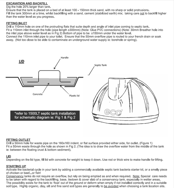 1500lt Eco Septic Tank