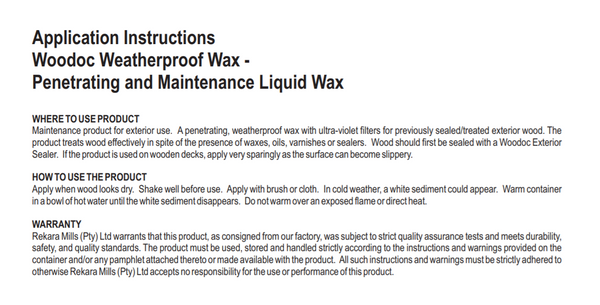 Woodoc Penetrating Weatherproof Wax (Prices From)
