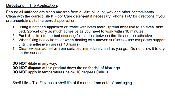 TFC Tile Flex (Prices from)
