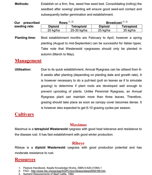 Rye Grass: Annual 25kg