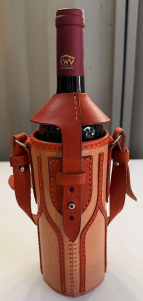 Handmade Full-Grain Leather Wine Bottle Carrier