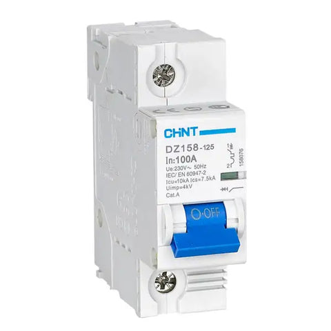 Chint Miniature Circuit Breakers "MCBs 6kA D-Curve  AC/DC Rating 80-125A"