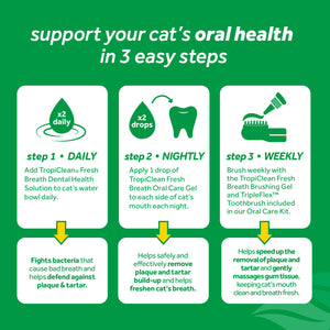 TropiClean Fresh Breath Dental Health Solution for Cats 473ml