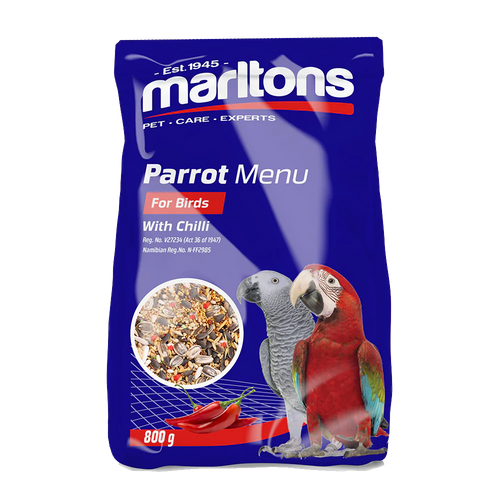 Marltons Parrot Food With Chillies (10 x 800g)