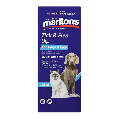 Marltons Tick & Flea Dip For Dogs & Cats 100ml x 6