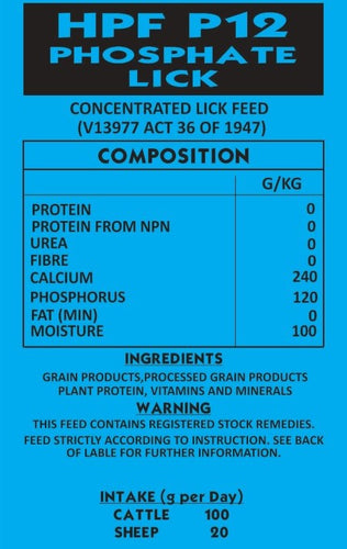 Lick P12 Phosphate no Diatoms Meal 25kg