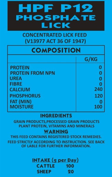 Lick P12 Phosphate no Diatoms Meal 25kg
