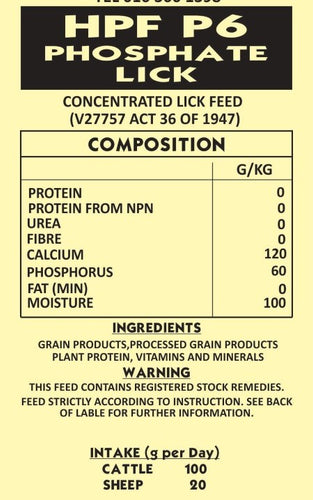 Lick P6 Phosphate no Diatoms Meal 25kg