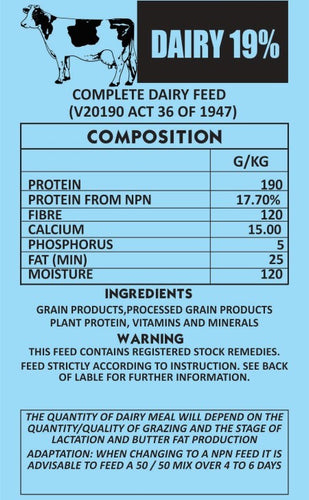 Dairy 19%  Meal 40kg