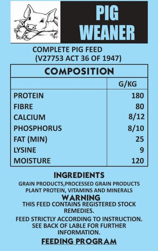 Pig Weaner 25kg Pellets