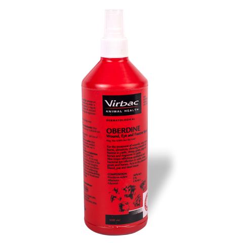 Virbac Oberdine Wound, Eye and Footrot Spray 500ml (Oberon Pharma)