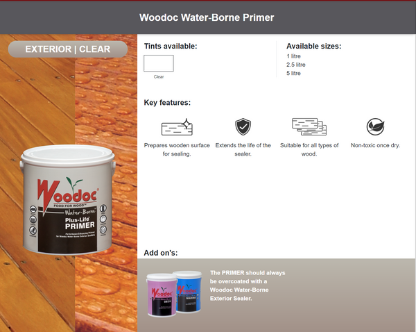 Woodoc Waterborne  Plus-Life™ Primer (Prices From)