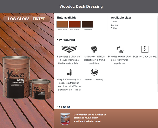 Woodoc Deck Dressing (Prices from)