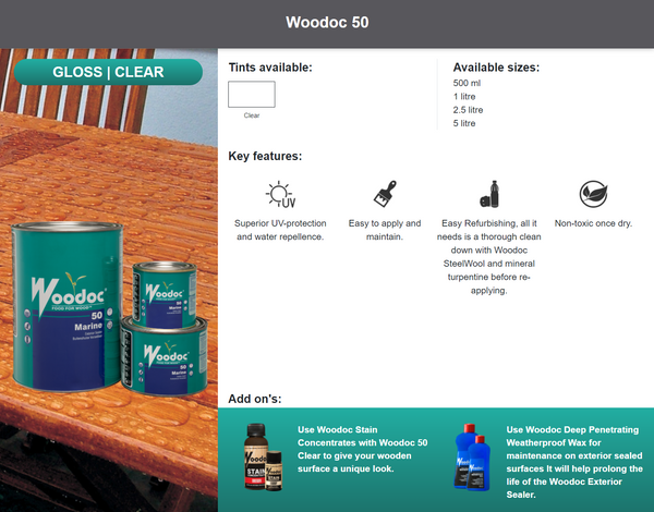 Woodoc 50 Gloss (Prices From)
