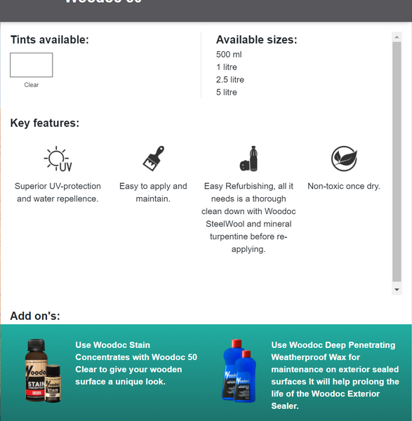 Woodoc 50 Matt (Prices From)