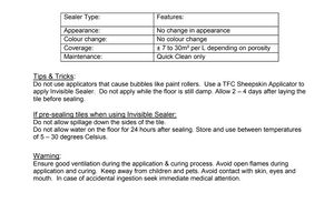 TFC Invisible Sealer (Prices from)