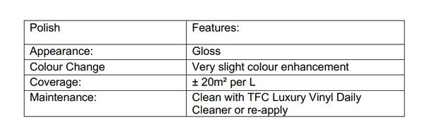 TFC  Luxury Vinyl Polish  (Prices From)