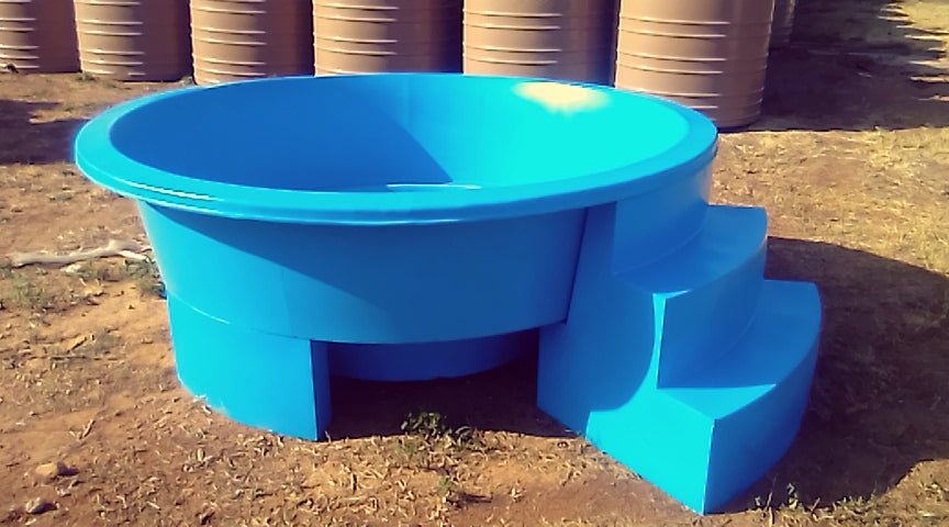 Eco Round Splash Pool- 2500l, 3 x Supports & 1 Step (For above ground ...